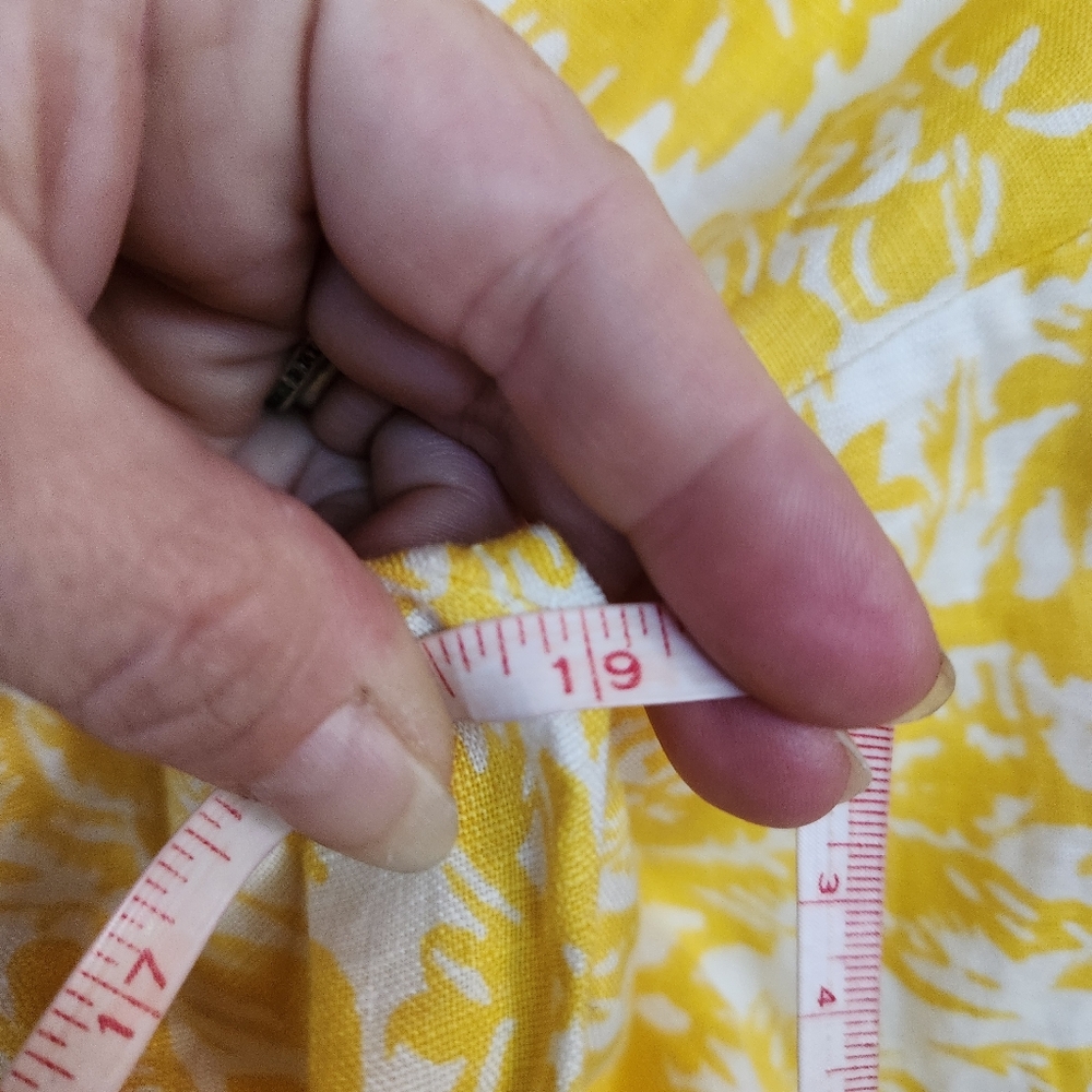 Joie NWT Renae B Yellow Floral Linen Shirt Peekaboo Cutout Back Stretch Top Sz S - Picture 12 of 13
